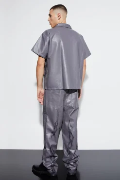 boohooMAN Short Sleeve Boxy Flame Hem Shirt | UK| Shirts