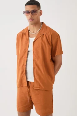 boohooMAN Short Sleeve Boxy Linen Shirt & Short Set | UK| Sets & Co-Ords