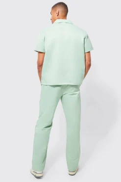 boohooMAN Short Sleeve Boxy Revere Popper Shirt | UK| Sets & Co-Ords