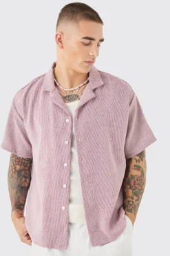 boohooMAN Short Sleeve Boxy Textured Shirt | UK| Sets & Co-Ords