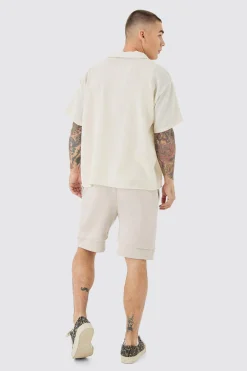 boohooMAN Short Sleeve Boxy Textured Shirt | UK| Sets & Co-Ords