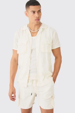 boohooMAN Short Sleeve Cargo Pocket Shirt & Swim Set | UK| Sets & Co-Ords