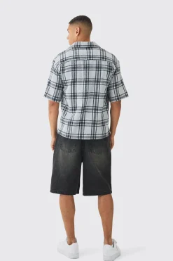 boohooMAN Short Sleeve Checked Oversized Shirt | UK| Shirts