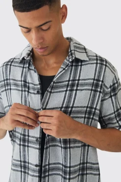 boohooMAN Short Sleeve Checked Oversized Shirt | UK| Shirts