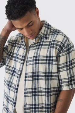 boohooMAN Short Sleeve Checked Oversized Shirt | UK| Shirts