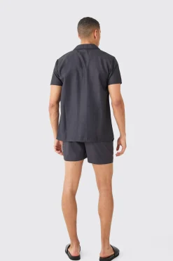 boohooMAN Short Sleeve Cross Shirt & Swim Set | UK| Sets & Co-Ords