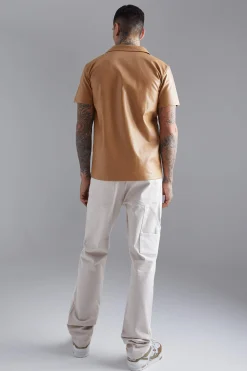 boohooMAN Short Sleeve Dropped Revere Tape Detail Shirt | UK| Shirts