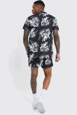 boohooMAN Short Sleeve Floral Shirt And Swim Short | UK| Sets & Co-Ords