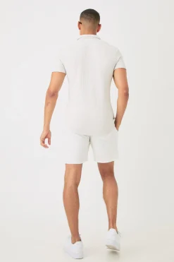 boohooMAN Short Sleeve Geo Muscle Fit Shirt | UK| Shirts