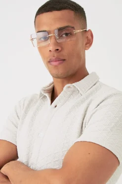 boohooMAN Short Sleeve Geo Muscle Fit Shirt | UK| Shirts