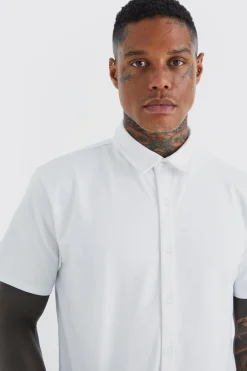 boohooMAN Short Sleeve Jersey Slim Fit Shirt | UK| Shirts