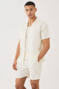 boohooMAN Short Sleeve Linen Shirt & Short Set | UK| Sets & Co-Ords