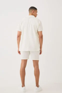 boohooMAN Short Sleeve Linen Shirt & Short Set | UK| Sets & Co-Ords