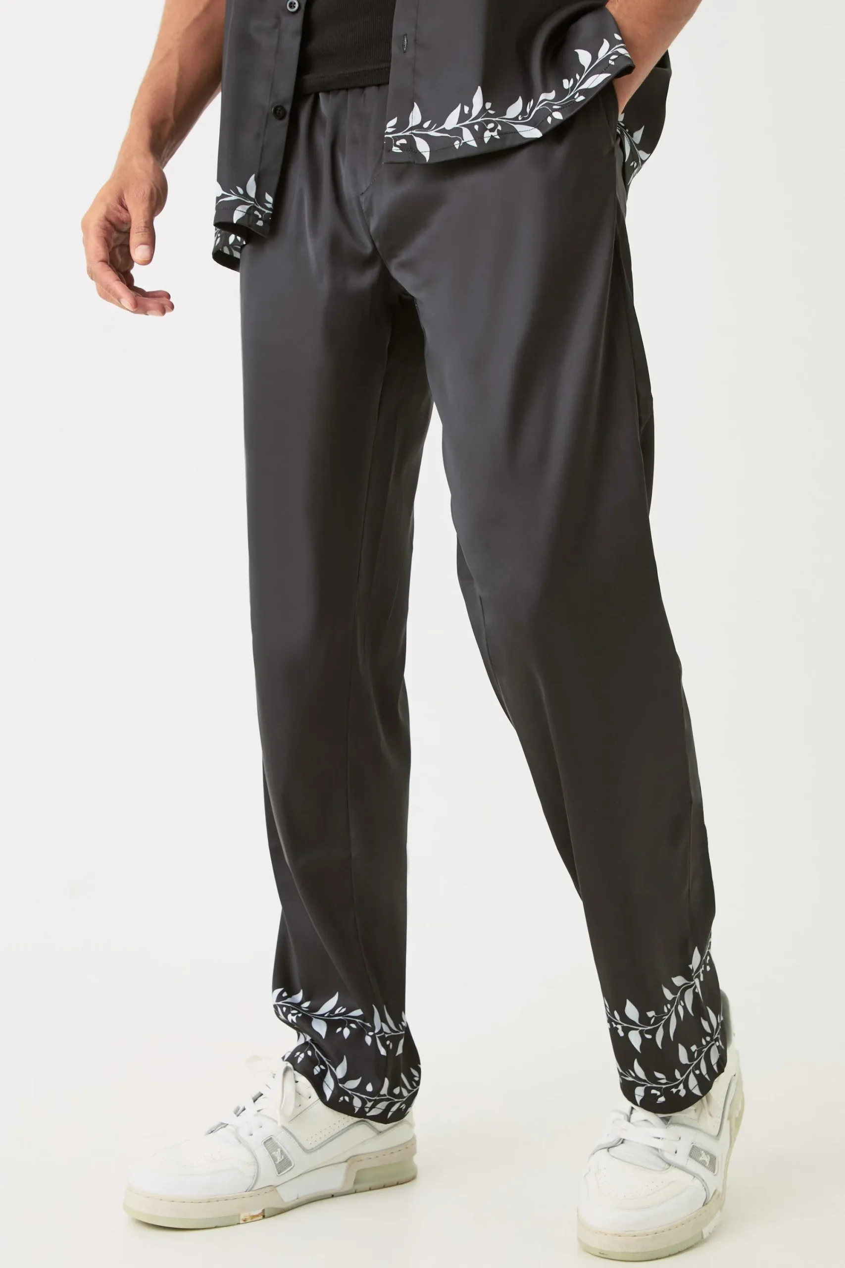 boohooMAN Short Sleeve Oversized Back Print Satin Set | UK| Sets & Co-Ords