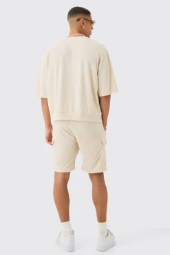 boohooMAN Short Sleeve Oversized Boxy Towelling Sweatshirt | UK| Hoodies & Sweatshirts