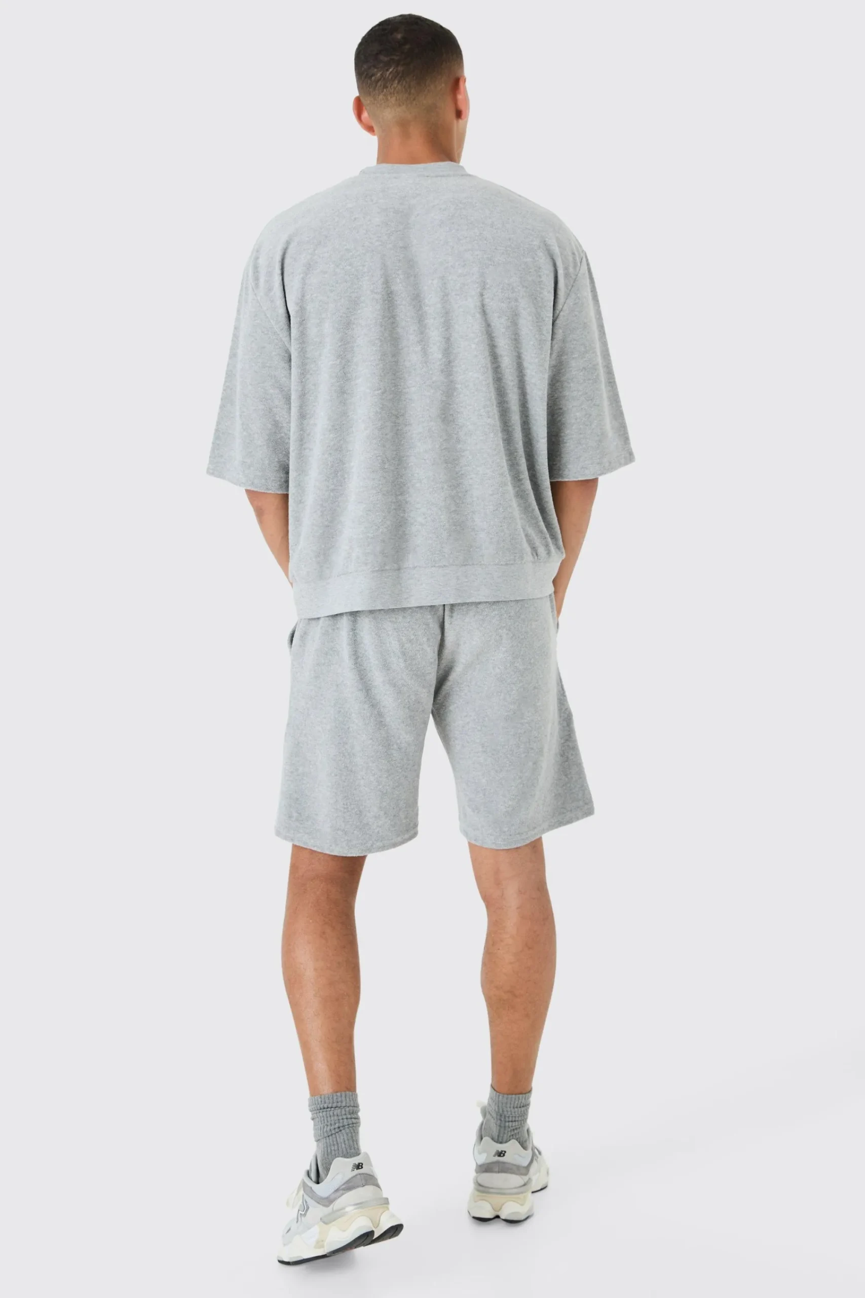 boohooMAN Short Sleeve Oversized Boxy Towelling Sweatshirt | UK| Hoodies & Sweatshirts