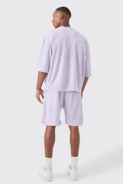boohooMAN Short Sleeve Oversized Boxy Towelling Sweat Short Tracksuit | UK| Tracksuits