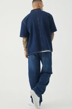 boohooMAN Short Sleeve Oversized Boxy Revere Denim Shirt | UK| Shirts|Sets & Co-Ords