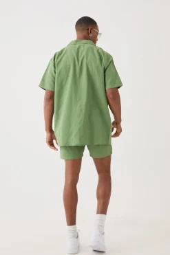 boohooMAN Short Sleeve Oversized Linen Shirt & Short Set | UK| Sets & Co-Ords