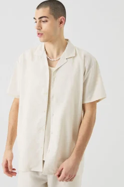 boohooMAN Short Sleeve Oversized Linen Shirt & Short | UK| Sets & Co-Ords
