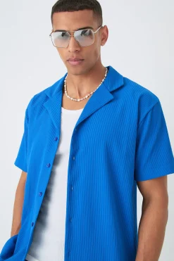 boohooMAN Short Sleeve Oversized Lightweight Pleat Shirt & Short Set | UK| Sets & Co-Ords