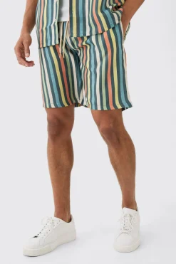 boohooMAN Short Sleeve Oversized Revere Stripe Set | UK| Sets & Co-Ords