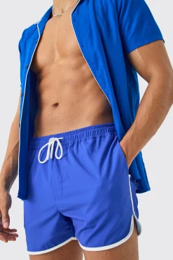 boohooMAN Short Sleeve Plain Piping Shirt & Swim Set | UK| Sets & Co-Ords
