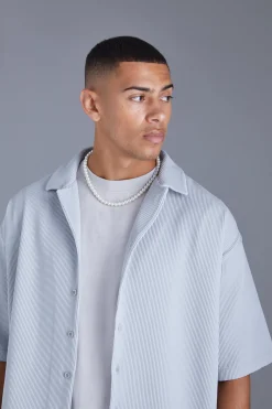 boohooMAN Short Sleeve Pleated Oversized Shirt | UK| Shirts