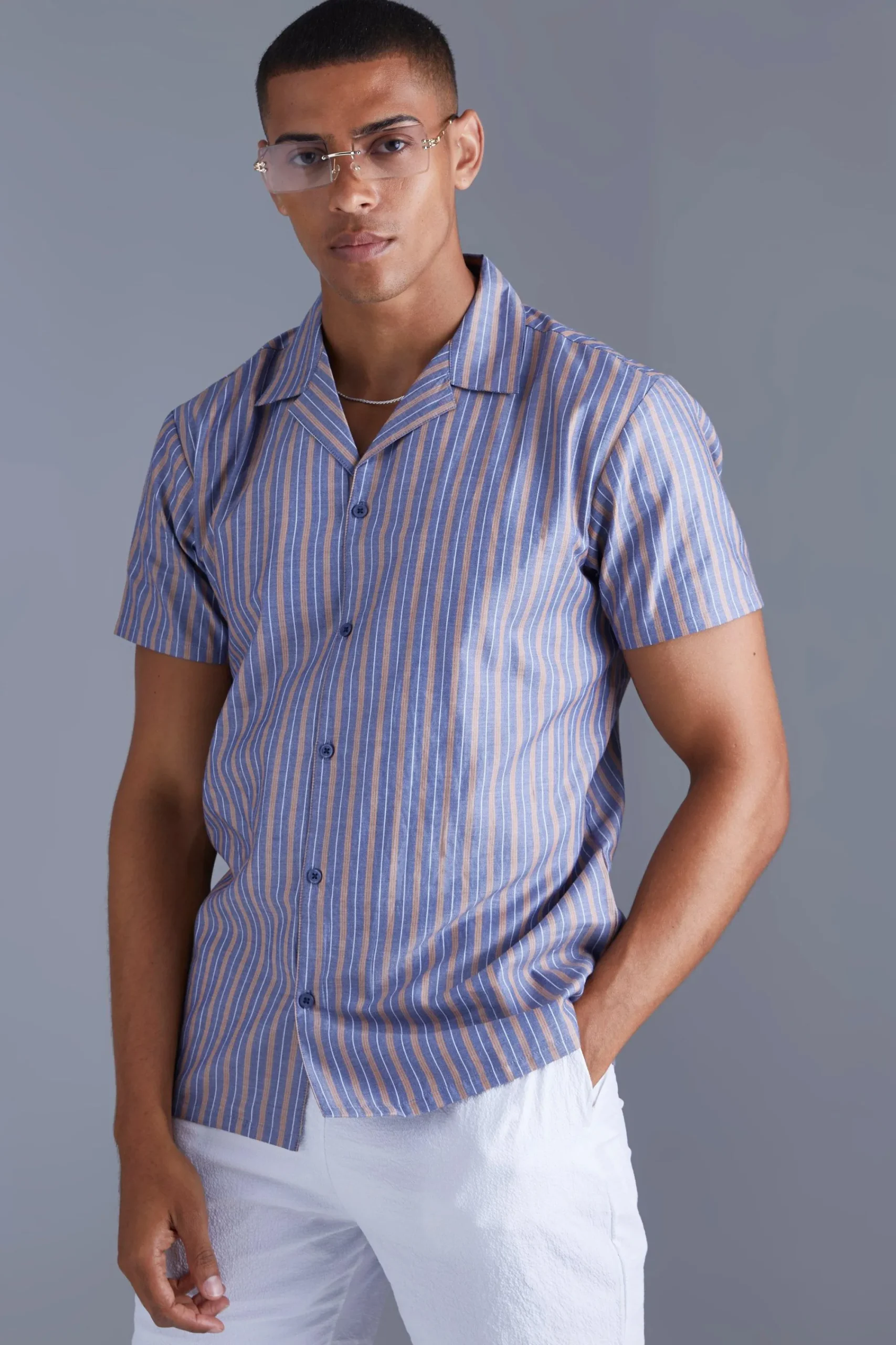 boohooMAN Short Sleeve Regular Bold Stripe Shirt | UK| Shirts