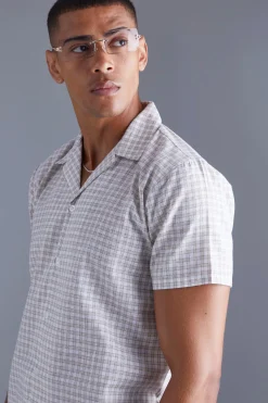 boohooMAN Short Sleeve Regular Mini Check Shirt | UK| Shirts
