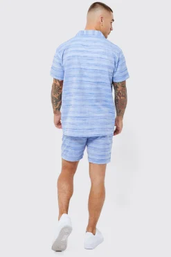 boohooMAN Short Sleeve Regular Slub Linen Look Shirt And Short | UK| Sets & Co-Ords
