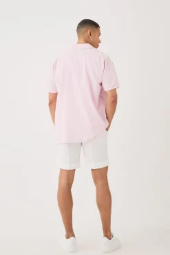 boohooMAN Short Sleeve Revere Oversized Linen Shirt | UK| Shirts