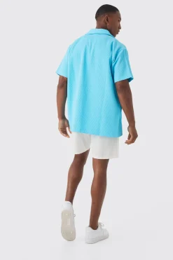 boohooMAN Short Sleeve Revere Oversized Pleated Shirt | UK| Shirts