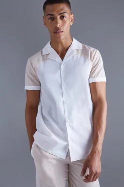 boohooMAN Short Sleeve Revere Panel Shirt | UK| Sets & Co-Ords