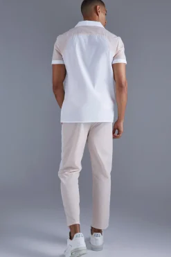 boohooMAN Short Sleeve Revere Panel Shirt | UK| Sets & Co-Ords