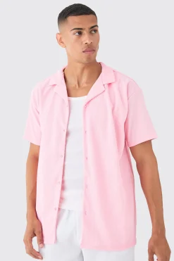 boohooMAN Short Sleeve Ribbed Oversized Shirt | UK| Shirts