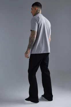 boohooMAN Short Sleeve Ribbed Revere Oversized Shirt | UK| Shirts