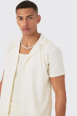 boohooMAN Short Sleeve Ribbed Shirt | UK| Shirts