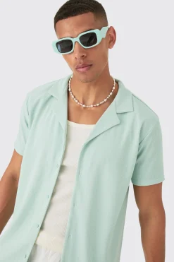 boohooMAN Short Sleeve Ribbed Shirt | UK| Shirts