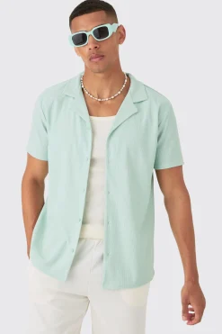 boohooMAN Short Sleeve Ribbed Shirt | UK| Shirts