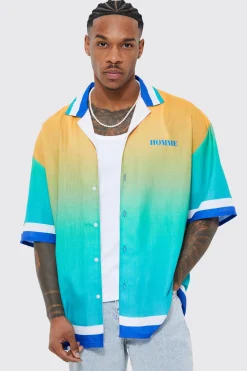 boohooMAN Short Sleeve Slub Boxy Oversized Graphic Shirt | UK| Shirts