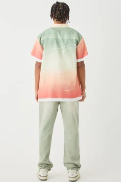 boohooMAN Short Sleeve Slub Ombre Line Shirt | UK| Shirts