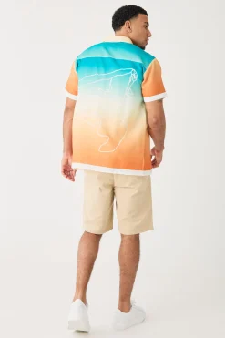boohooMAN Short Sleeve Slub Ombre Line Shirt | UK| Shirts