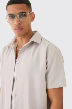 boohooMAN Short Sleeve Soft Twill Oversized Shirt | UK| Shirts