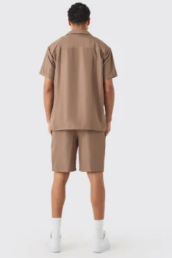 boohooMAN Short Sleeve Soft Twill Overshirt And Short Set | UK| Sets & Co-Ords
