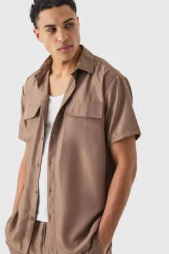 boohooMAN Short Sleeve Soft Twill Overshirt And Short Set | UK| Sets & Co-Ords