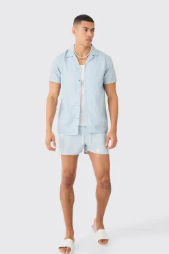 boohooMAN Short Sleeve Star Shirt & Swim Set | UK| Sets & Co-Ords