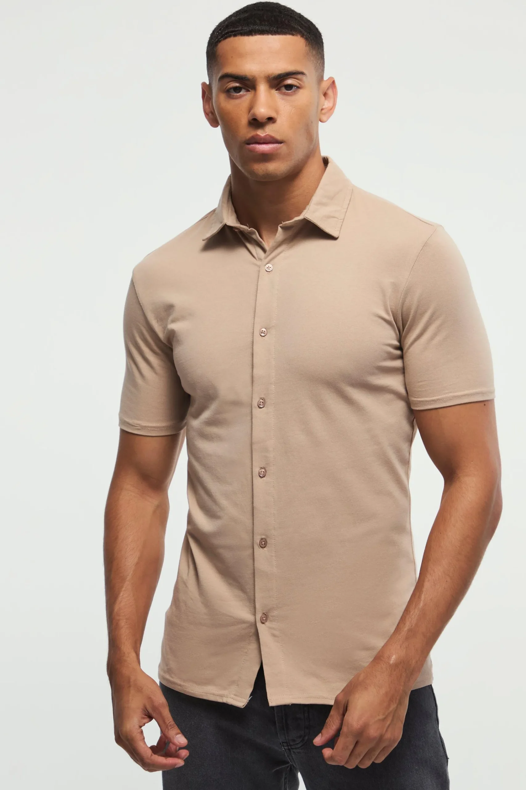 boohooMAN Short Sleeve Stretch Fit Jersey Shirt | UK| Shirts
