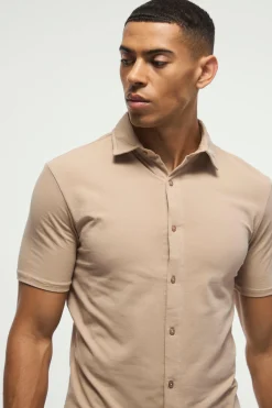 boohooMAN Short Sleeve Stretch Fit Jersey Shirt | UK| Shirts