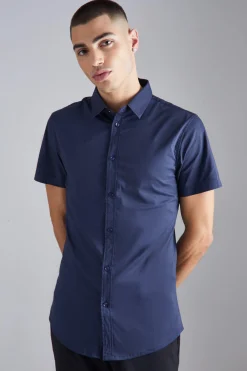 boohooMAN Short Sleeve Stretch Fit Shirt | UK| Shirts